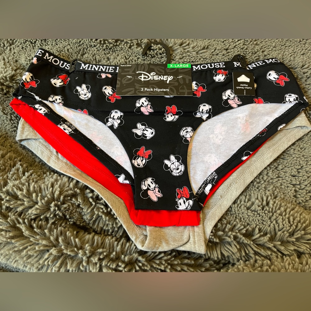 NWT Disney Minnie Mouse 3 pack Womens Hipster underwear size XL
